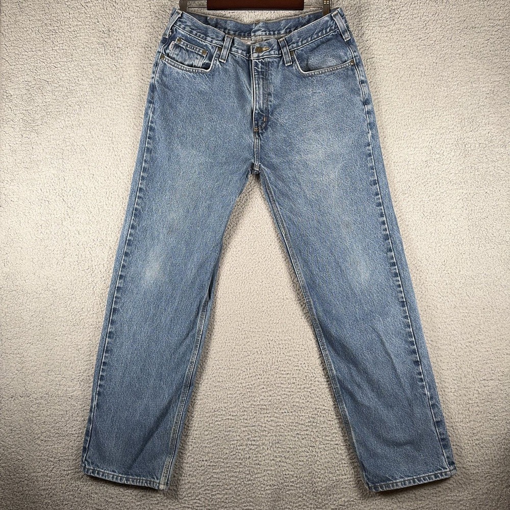 Carhartt Relaxed Fit Jeans Mens 36x32 Fits 33x30 Blue Medium Wash Straight Leg